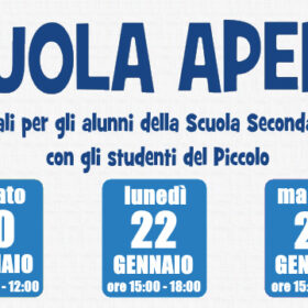 Scuola Aperta - Attività laboratoriali per gli alunni della Scuola Secondaria di Primo Grado con gli studenti del Piccolo